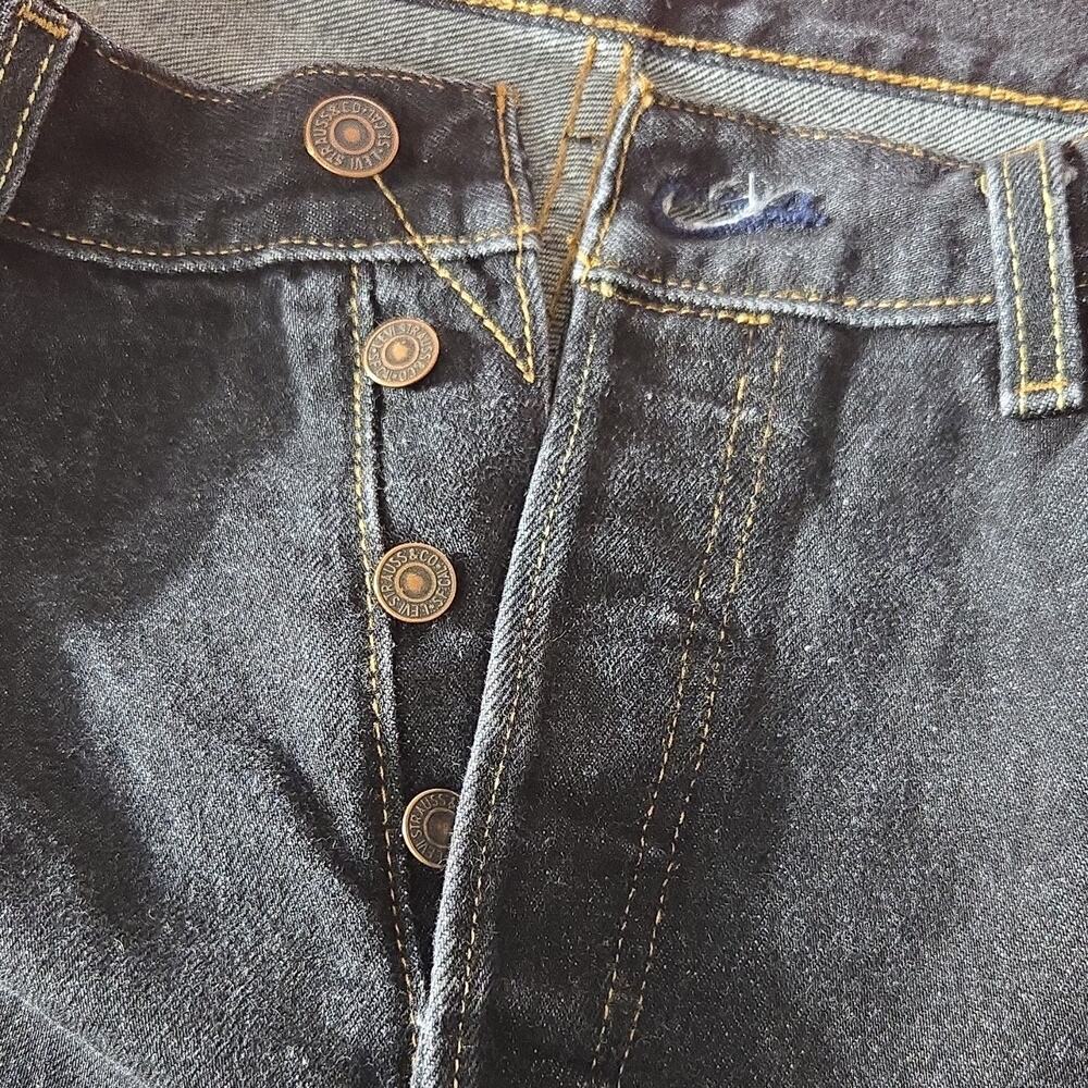 Levi's 501 Men's Vintage Jeans Black Cotton Button Fly W36 36in L30 30in - Picture 7 of 8